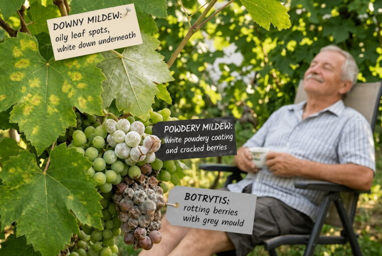 Downy Mildew, Powdery Mildew and Botrytis: Check Your Grapevines