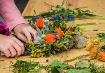 Crafting an Autumn Wreath with Chinese Lanterns