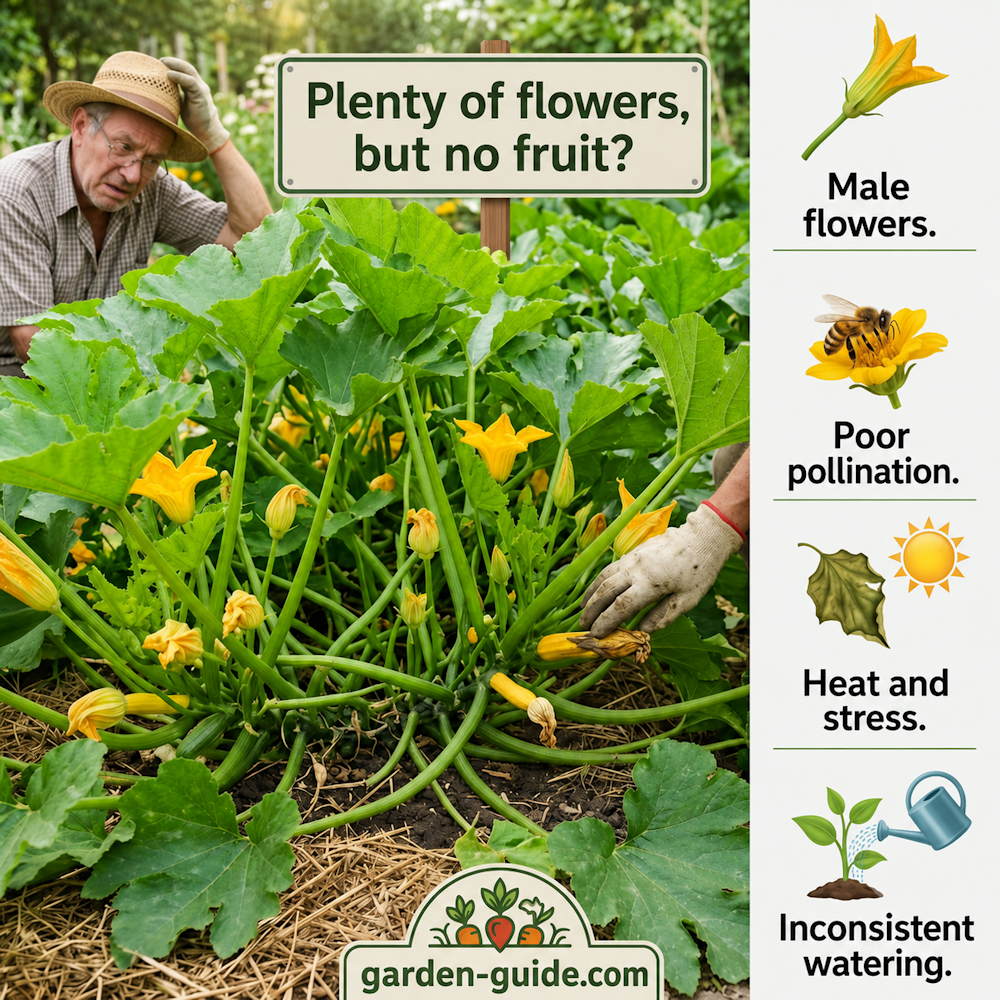 The July Mystery of Squash: Plenty of Flowers, But Where Are the Fruits?