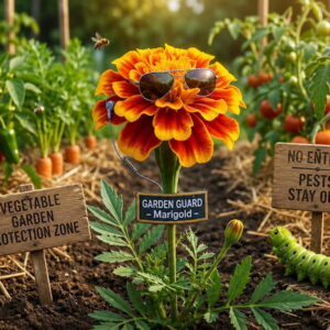 Marigolds in the Vegetable Garden