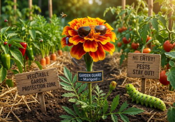 Marigolds in the Vegetable Garden