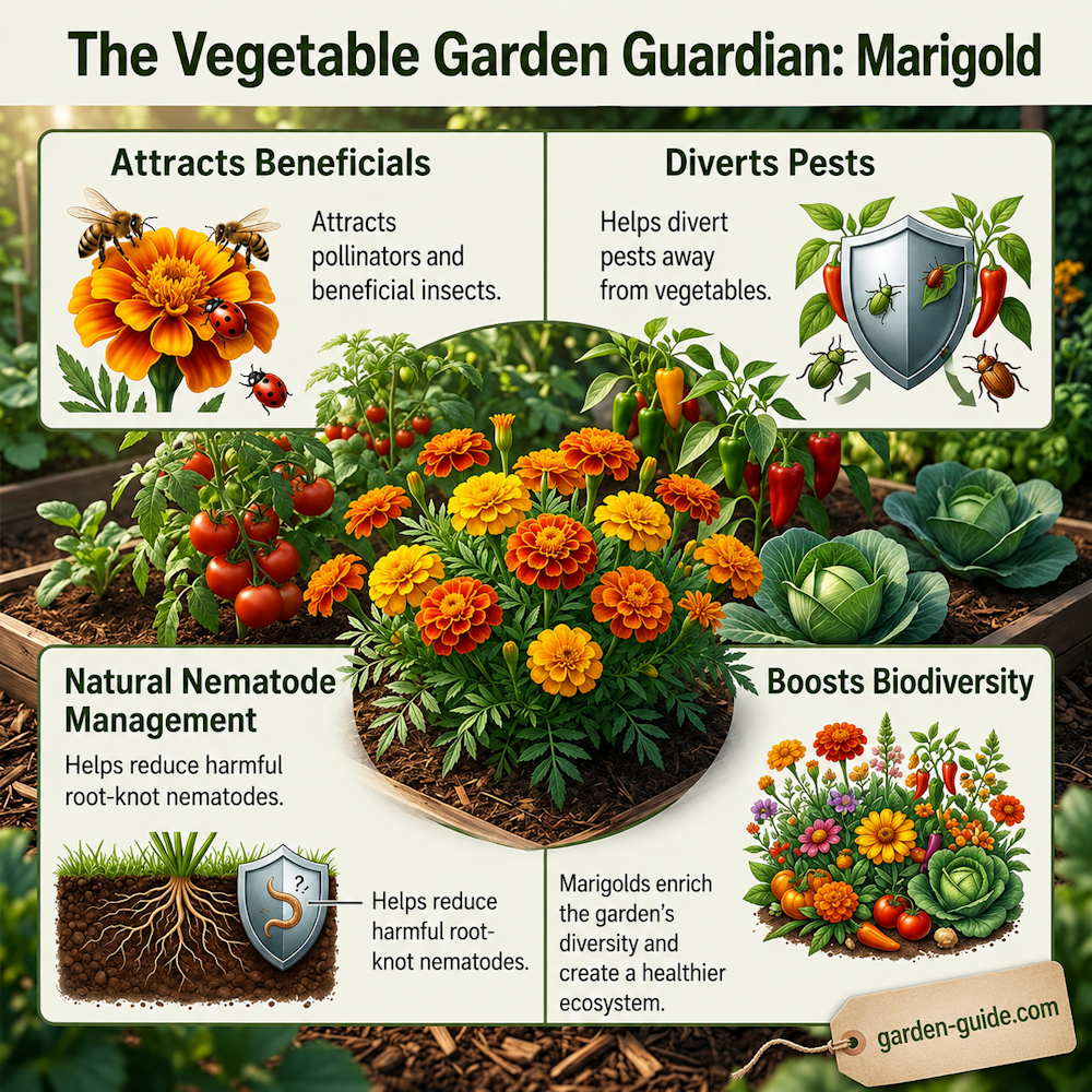 Marigolds in the Vegetable Garden